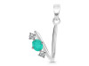 Green Onyx & White Topaz Alphabet V Pendant GRO-RDA-74.