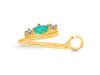 Green Onyx & White Topaz Alphabet V Pendant GRO-RDA-74.