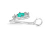 Green Onyx & White Topaz Alphabet V Pendant GRO-RDA-74.