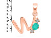 Green Onyx & White Topaz Alphabet W Pendant GRO-RDA-75.