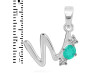 Green Onyx & White Topaz Alphabet W Pendant GRO-RDA-75.