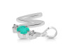 Green Onyx & White Topaz Alphabet W Pendant GRO-RDA-75.