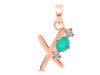 Green Onyx & White Topaz Alphabet X Pendant GRO-RDA-76.