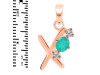 Green Onyx & White Topaz Alphabet X Pendant GRO-RDA-76.
