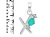 Green Onyx & White Topaz Alphabet X Pendant GRO-RDA-76.