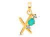 Green Onyx & White Topaz Alphabet X Pendant GRO-RDA-76.