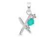 Green Onyx & White Topaz Alphabet X Pendant GRO-RDA-76.