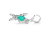 Green Onyx & White Topaz Alphabet X Pendant GRO-RDA-76.