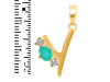 Green Onyx & White Topaz Alphabet Y Pendant GRO-RDA-77.