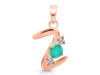 Green Onyx & White Topaz Alphabet Z Pendant GRO-RDA-78.
