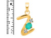 Green Onyx & White Topaz Alphabet Z Pendant GRO-RDA-78.