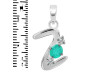 Green Onyx & White Topaz Alphabet Z Pendant GRO-RDA-78.