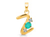 Green Onyx & White Topaz Alphabet Z Pendant GRO-RDA-78.