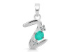 Green Onyx & White Topaz Alphabet Z Pendant GRO-RDA-78.