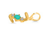 Green Onyx & White Topaz Alphabet Z Pendant GRO-RDA-78.