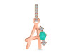 Green Onyx & White Topaz Alphabet A Pendant GRO-RDA-79.