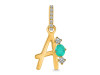 Green Onyx & White Topaz Alphabet A Pendant GRO-RDA-79.