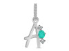 Green Onyx & White Topaz Alphabet A Pendant GRO-RDA-79.