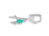 Green Onyx & White Topaz Alphabet A Pendant GRO-RDA-79.