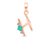 Green Onyx & White Topaz Alphabet H Pendant GRO-RDA-8.