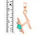 Green Onyx & White Topaz Alphabet H Pendant GRO-RDA-8.