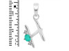 Green Onyx & White Topaz Alphabet H Pendant GRO-RDA-8.