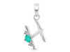 Green Onyx & White Topaz Alphabet H Pendant GRO-RDA-8.