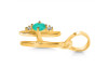 Green Onyx & White Topaz Alphabet H Pendant GRO-RDA-8.
