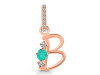 Green Onyx & White Topaz Alphabet B Pendant GRO-RDA-80.