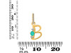 Green Onyx & White Topaz Alphabet B Pendant GRO-RDA-80.