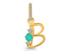 Green Onyx & White Topaz Alphabet B Pendant GRO-RDA-80.