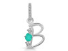 Green Onyx & White Topaz Alphabet B Pendant GRO-RDA-80.