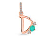 Green Onyx & White Topaz Alphabet D Pendant GRO-RDA-82.