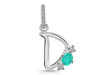 Green Onyx & White Topaz Alphabet D Pendant GRO-RDA-82.