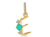 Green Onyx & White Topaz Alphabet E Pendant GRO-RDA-83.