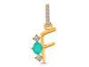 Green Onyx & White Topaz Alphabet F Pendant GRO-RDA-84.