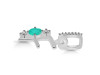 Green Onyx & White Topaz Alphabet F Pendant GRO-RDA-84.