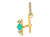 Green Onyx & White Topaz Alphabet H Pendant GRO-RDA-86.