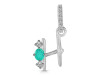 Green Onyx & White Topaz Alphabet H Pendant GRO-RDA-86.