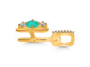 Green Onyx & White Topaz Alphabet H Pendant GRO-RDA-86.