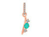 Green Onyx & White Topaz Alphabet I Pendant GRO-RDA-87.