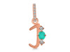 Green Onyx & White Topaz Alphabet J Pendant GRO-RDA-88.