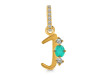 Green Onyx & White Topaz Alphabet J Pendant GRO-RDA-88.