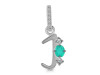 Green Onyx & White Topaz Alphabet J Pendant GRO-RDA-88.