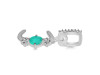 Green Onyx & White Topaz Alphabet J Pendant GRO-RDA-88.
