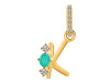 Green Onyx & White Topaz Alphabet K Pendant GRO-RDA-89.