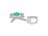 Green Onyx & White Topaz Alphabet K Pendant GRO-RDA-89.