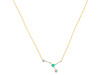 cancer Zodiac Star Constellation Green Onyx & White Topaz Necklace GRO-RDN-486.