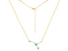 cancer Zodiac Star Constellation Green Onyx & White Topaz Necklace GRO-RDN-486.