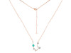 Aquarius Zodiac Star Constellation Green Onyx & White Topaz Necklace GRO-RDN-487.